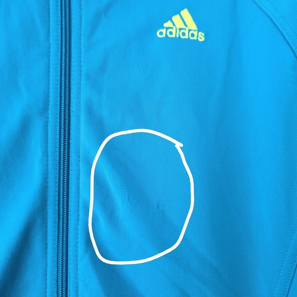 Adidas Women's Teal and Neon Lime Full Zipped Embroidered Jacket ~ Size Medium - Picture 13 of 13